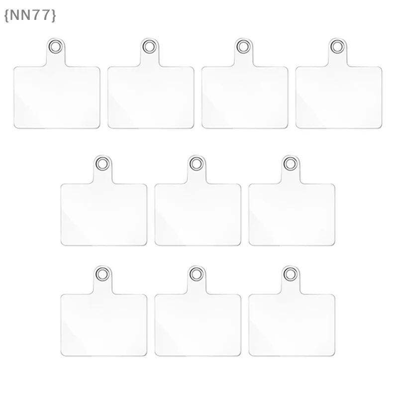 

【NN77】10Pcs Universal Detachable Transparent Phone Lanyard Patch - Crossbody Strap Hanging Cord Replacement Gasket【W7】
