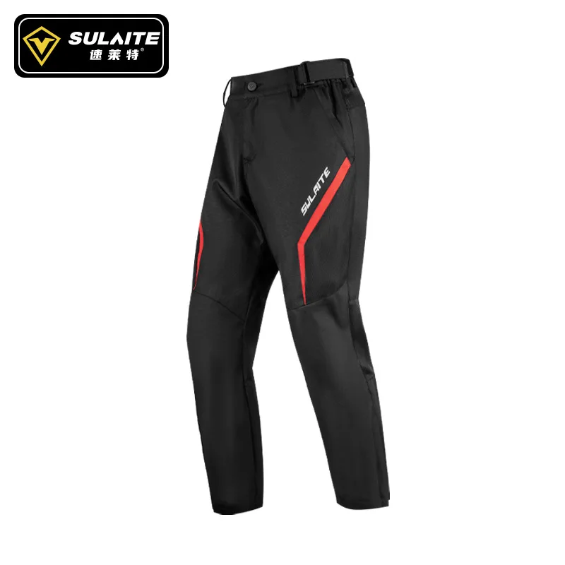 

SULAITE Motorcycle Pants Men's Four Seasons Breathable Mesh Rider Anti-fall Airstream Pants Casual Elastic Cycling Racing Pants