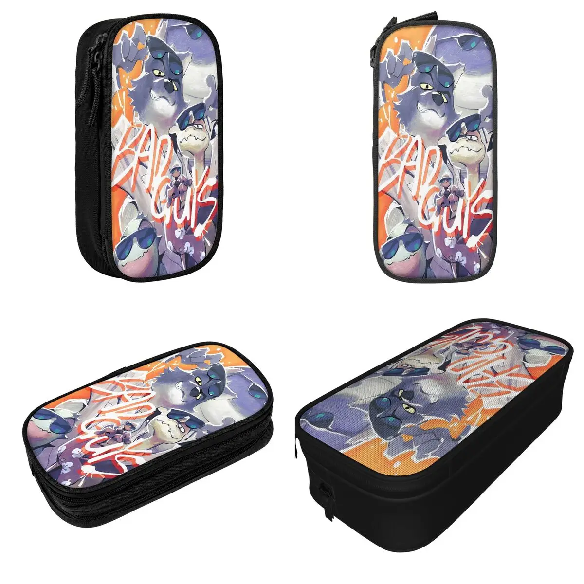 2025 كارتون The Bad Guys فيلم مقلمة مقلمة حامل قلم للطلاب حقيبة تخزين كبيرة طالب مدرسة الهدايا القرطاسية