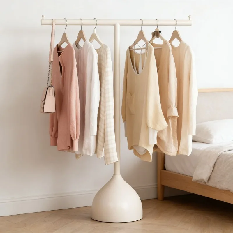 Bedroom Balcony Freestanding White Minimalist Bay Window Entryway Coat Kids Clothes Drying Rack Coat Rack Clothes Rack Stand