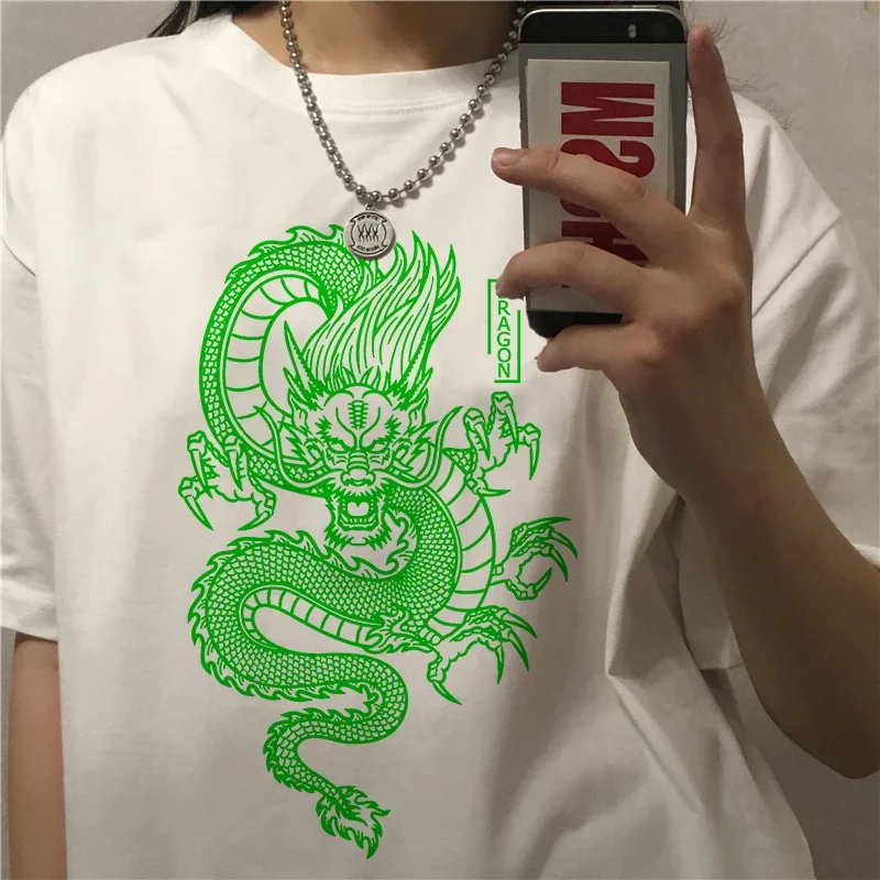 

Dragon Pattern Printed Woman Tshirts Harajuku Kpop Ropa Mujer Y2k Tops Aesthetic Vintage T-shirts Oversized Graphic T Shirts