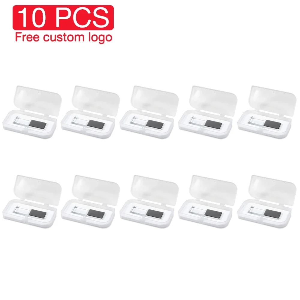 10 Stück USB-Stick 128GB mit kostenlosem individuellem Logo, Kristall-Speicherstick, 10 Stück personalisierte Anpassung Pendrive – Detail 9