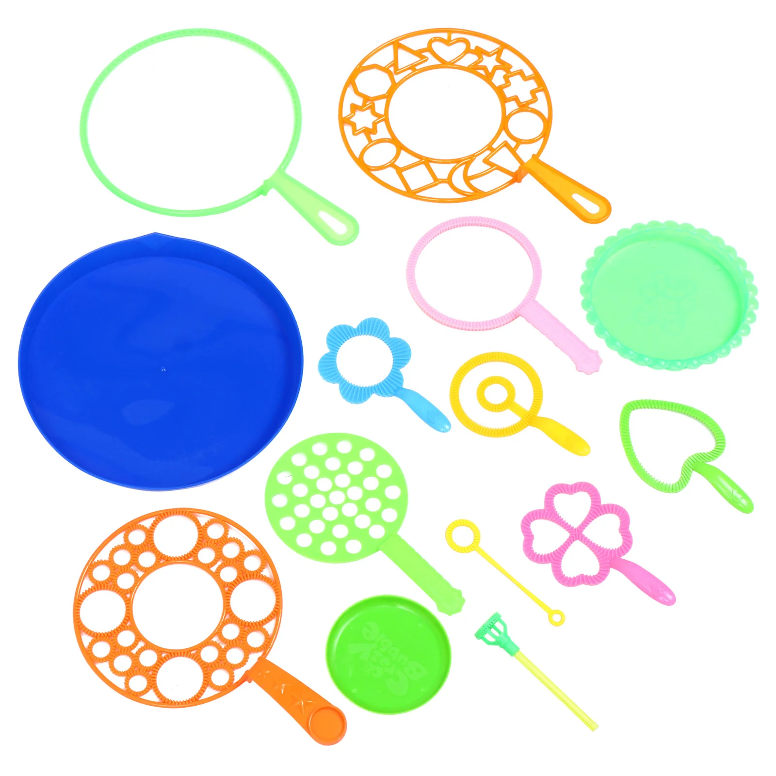 ชุดทำฟองสบู่ยักษ์ 14 ชิ้น วัสดุพลาสติกปลอดภัยสำหรับเด็ก ใช้ทำฟองสบู่ได้อย่างลงตัว เหมาะสำหรับเป็นของขวัญในงานปาร์ตี้ ชุดไม้เป่าฟองสบู่