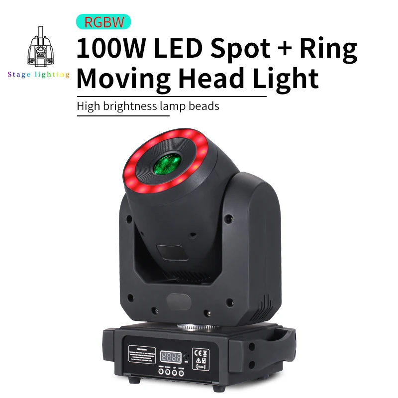 

LED Moving Head Light 100W Pattern Beam with Aperture and 6 Prisms DMX for Disco DJ Bar