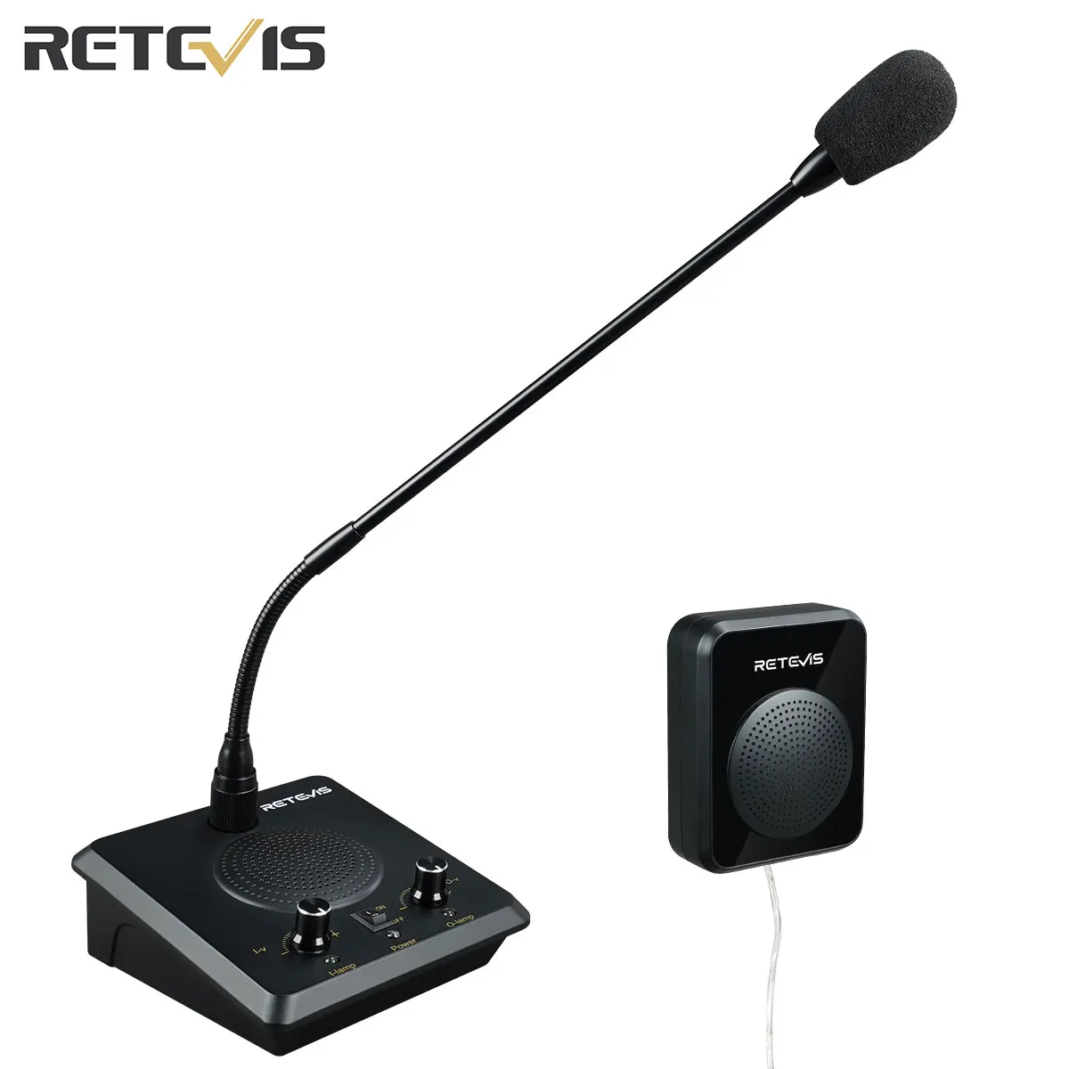 Retevis RT-9909 Window Intercom Speaker System Type C Charging Two Way Intercom IPX5 Waterproof  for Parking Bank Counter Store