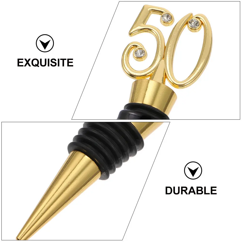 4Pcs Elegant Golden Bottle Sealing Stopper for Wine Beer Birthday Party Wedding Banquet Preserves Flavor Oxidation