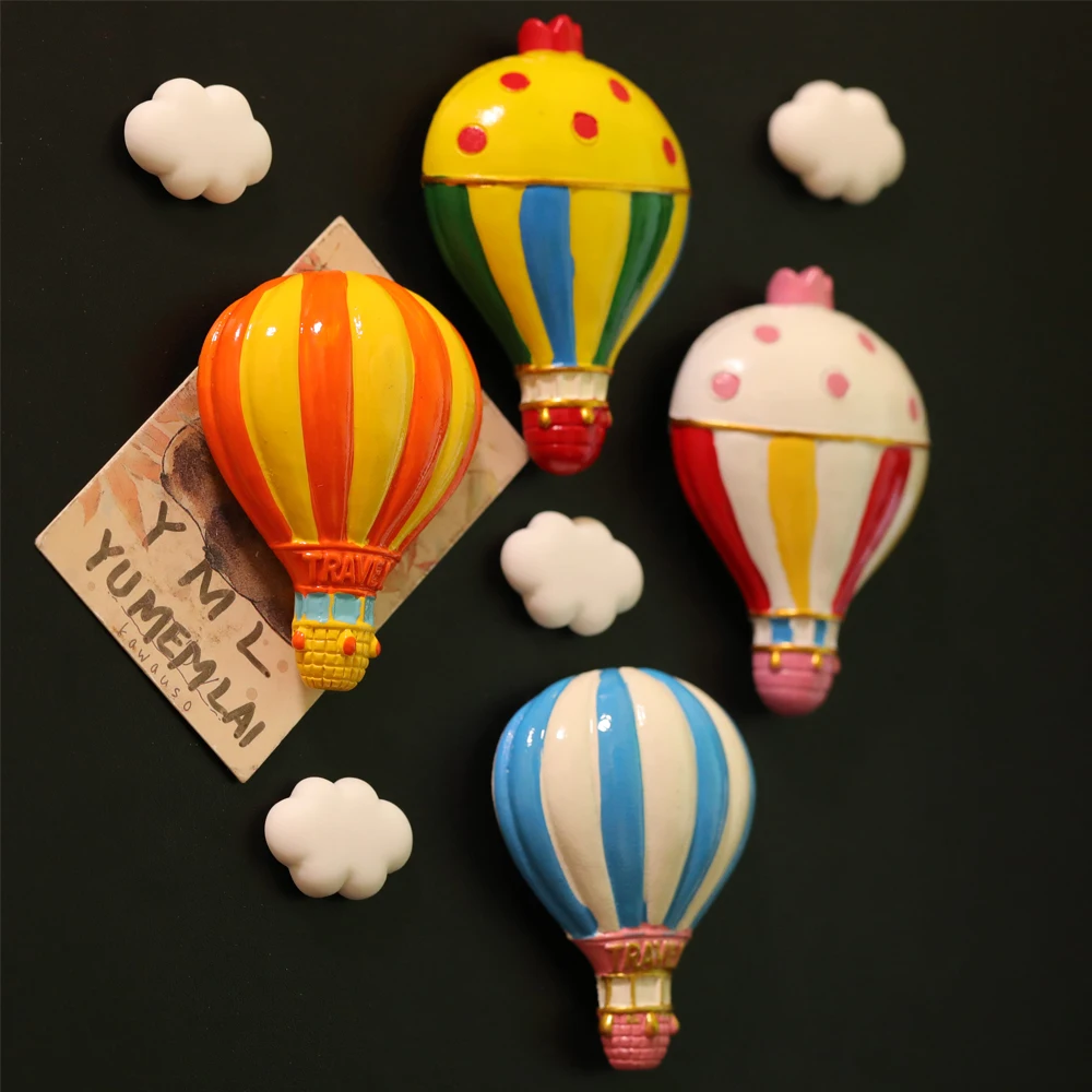 2 Pieces/Set, Refrigerator Magnets, Magnets, Decorative Magnets, 3D Refrigerator Magnets, Refrigerator Magnet Set, Home Decoration, Refrigerator Decoration, Hot Air Balloon Decoration, Clouds, Gifts