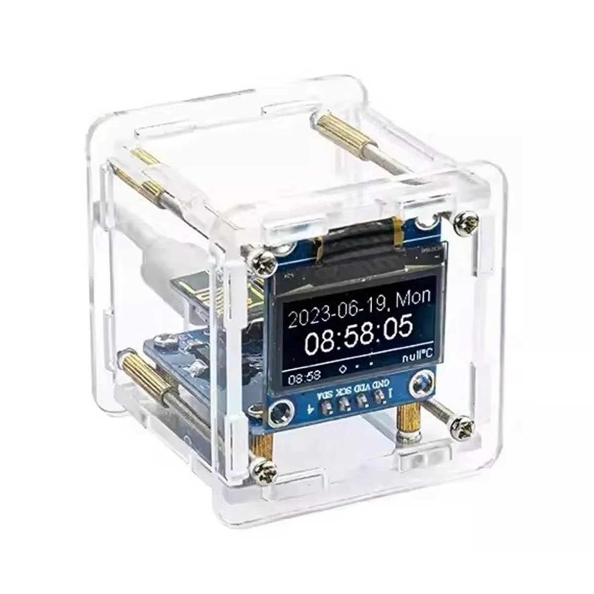 

ABGIESP8266 Электронный комплект «сделай сам», мини-набор часов с прогнозом погоды, WIFI, сетевой с OLED-дисплеем и чехлом, сварка своими руками