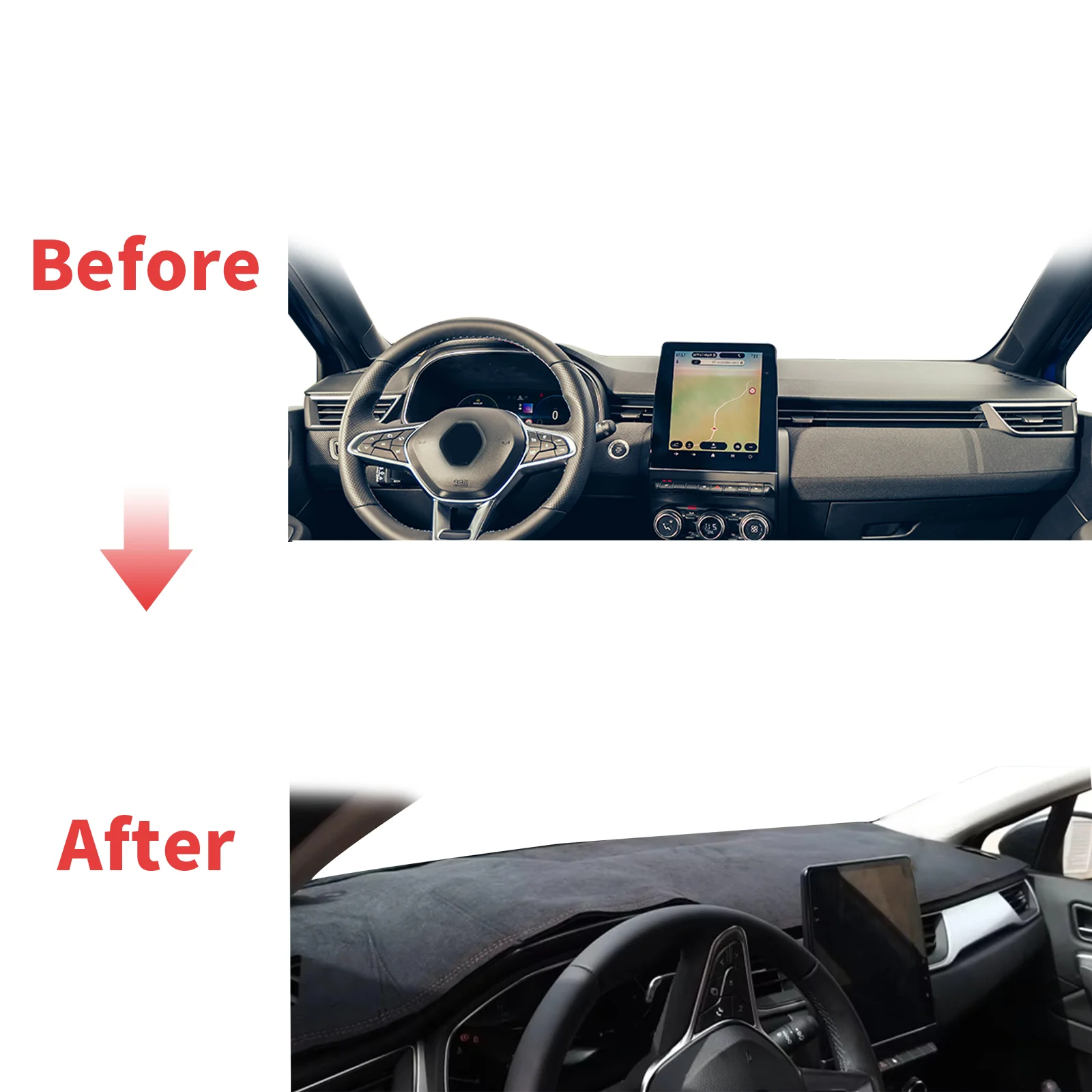 لرينو كليو V 5 Clio5 BF لميتسوبيشي كلوت 2018-2025 سيارة داشمات غطاء لوحة القيادة وسادة داشمات ظلة السجاد الواقي #2