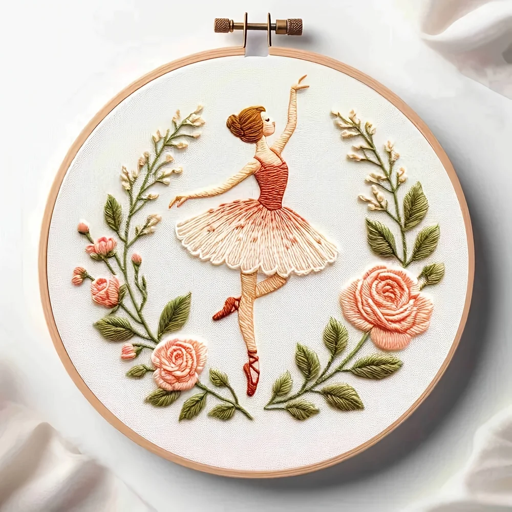 

Набор креативных материалов для вышивания своими руками с элегантными и изящными узорами балеток. Набор включает иглы, нитки, пр.