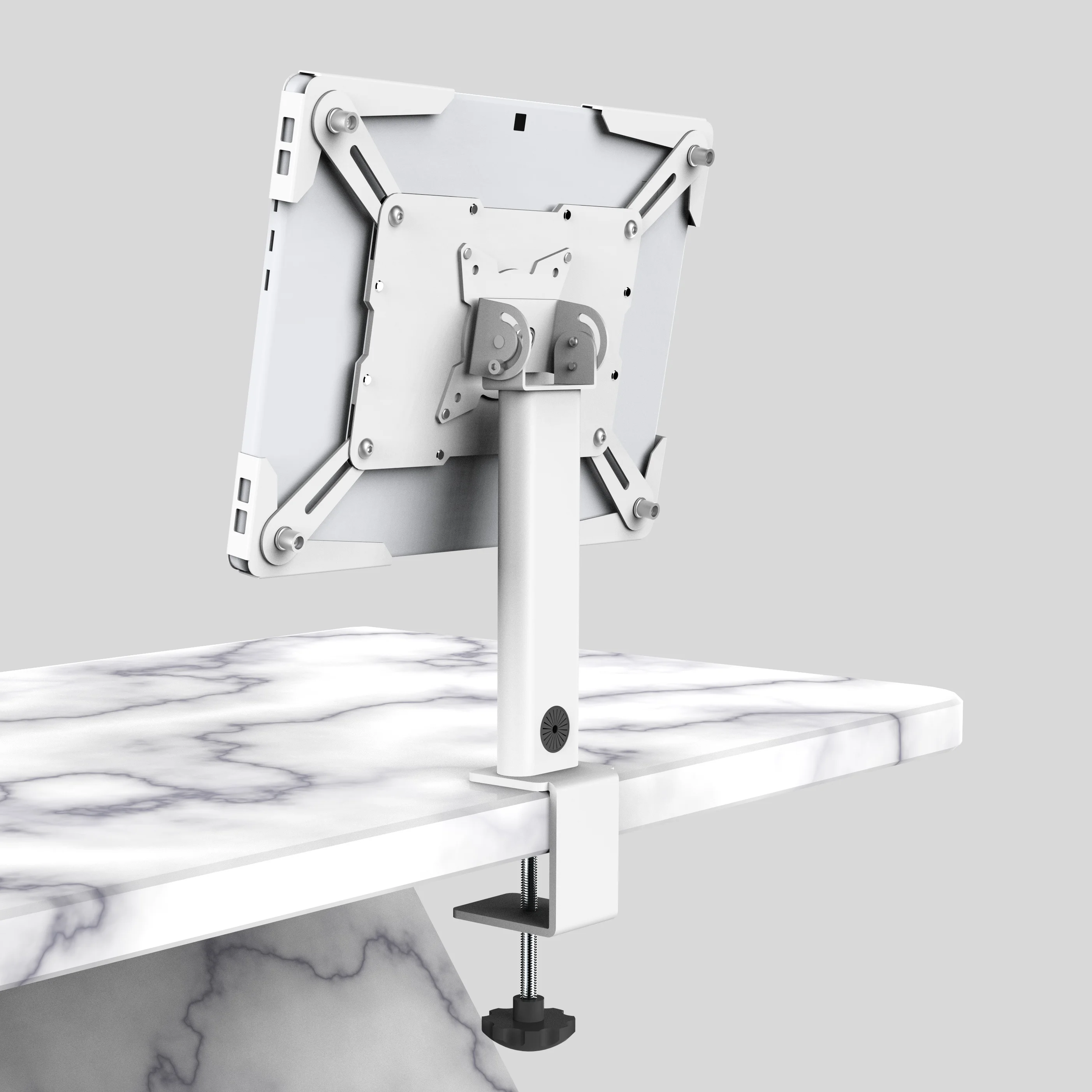 7''-13'' Tablet Desktop Stand 360 Degree Rotation 180 Degree Tilt Metal Construction Built-in Cable Management iPad Compatible