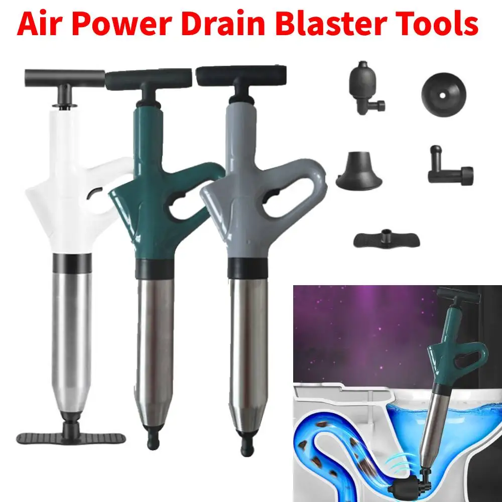 Toilet Clogged Unclogging Device Pipe Plunger High Pressure Drain Plunger Dredge Clog Bath Toilets Bathroom Shower Sink Bathtub