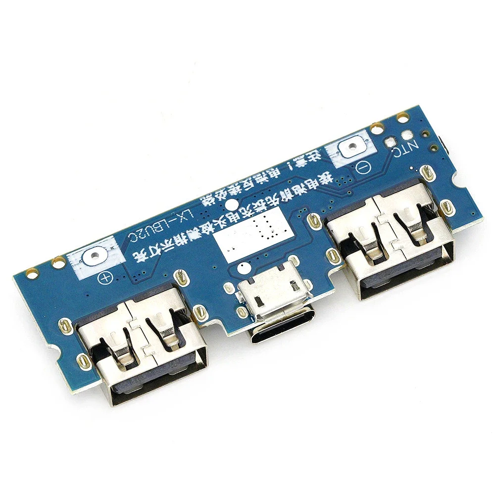 Dual USB 5V 2.4A LED Lithium Battery Charger Board - Mobile Power Bank 18650 Compatible with Micro/Type-C USB