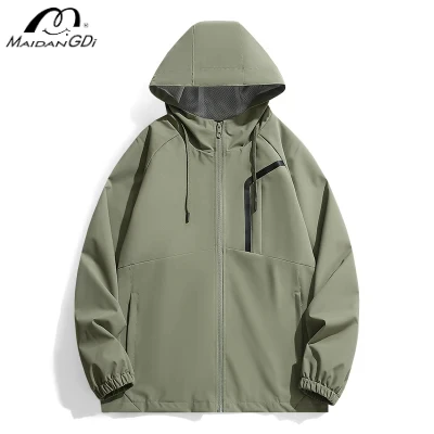 

MAIDANGDI Men's Autumn and Winter Windproof Single-layer Solid Color Workwear Thin Mountaineering Jacket