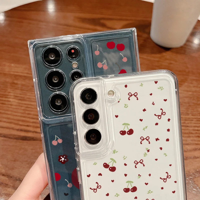 Kirschschleifen-Transparenthülle für Samsung Galaxy A57 A27 A37 A17 A16 A56 A36 A26 A15 A55 A54 S26 S24 S23 S22 Ultra Plus S25 FE Cover – Detail 13