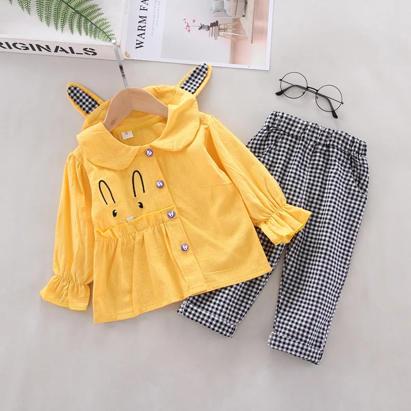 New Spring Autumn Baby Clothes Suit Children Girls Casual Shirt Pants 2Pcs/Sets Infant Outfits Toddler Costume Kids Tracksuits