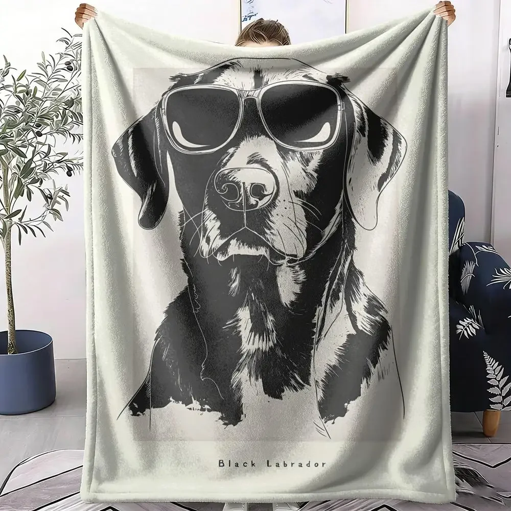 Portrait of a Puppy Throw Soft Flannel Throw Summer AC Blanket Lightweight Cool Nap Blanket for Sofa Bed Couch Travel