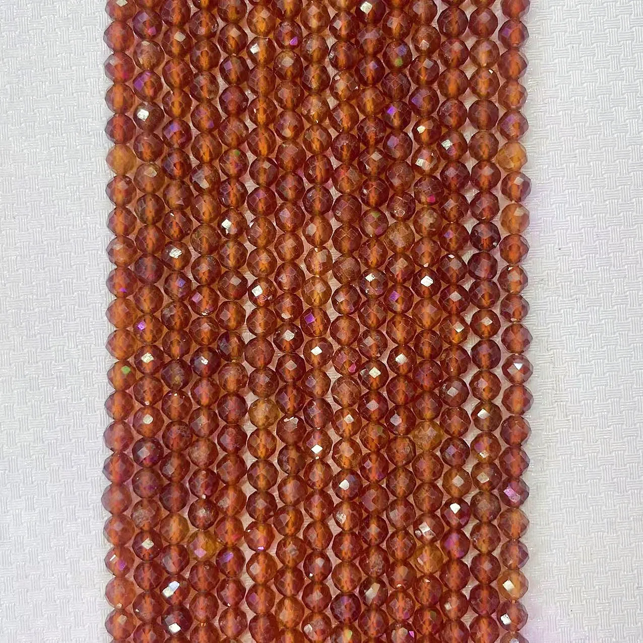 Noble Natural Brown Garnet Stone Bead 2/3/4MM Spessartine Crystal Round Faceted Loose Charm Bead DIY Bracelet Necklace Jewelry