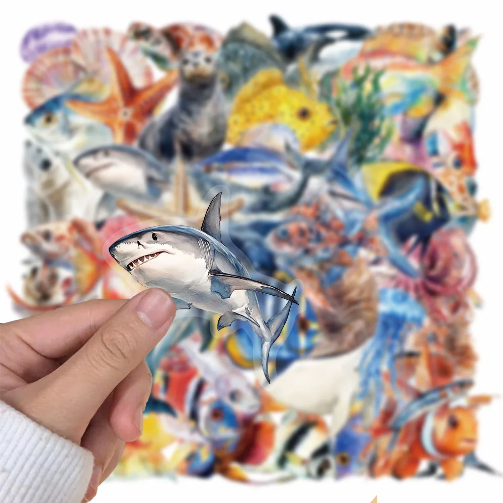 50PCS Marine Life Decorative Stickers Handbooks Personalized Computer Phone Cases Stickers Garden Series Waterproof Stickers