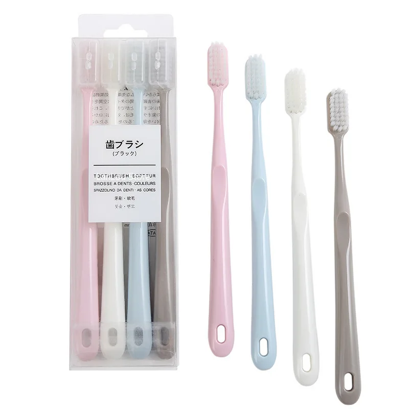 4pcs מברשות שיניים רכות נוספות זיפים ראש בודדים לכסות טיפול שיניים נסיעות מברשות אביזרים אמבטיה