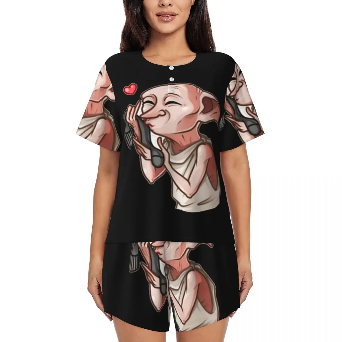 

Dobby Magic Movie Pajamas Set Women's 2-Piece Short Sleeve Halloween Galaxy Universe Stars Sleepwear Loungewear PJ Shorts Sets
