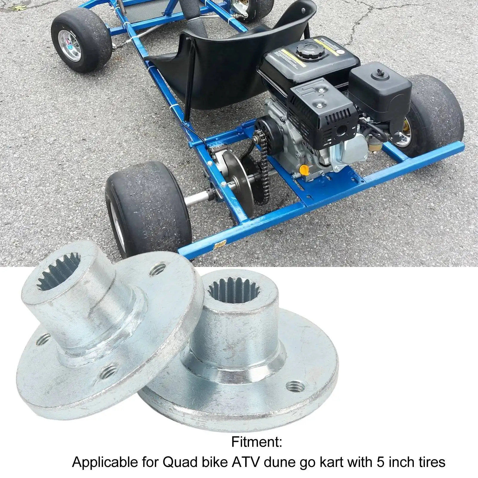 

17T 3 Stud Rear Wheel Hub Shaft Steel Alloys Rear Axle Wheel Hub for Quad Bike ATV Dune Go Kart with 5 Inch Tires