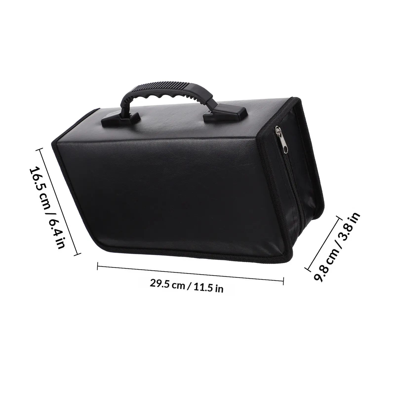 2Pcs Large Capacity Cd Storage Bag PU Material Zipper Closure Dustproof Scratch Resistant Portable Disc Organizer for Home Car