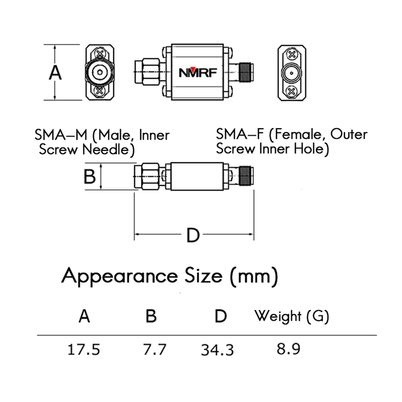 WFB-5060 5.8G(5000-6000Mhz)UWB บรอดแบนด์ 5060MHZ Bandpass Filter