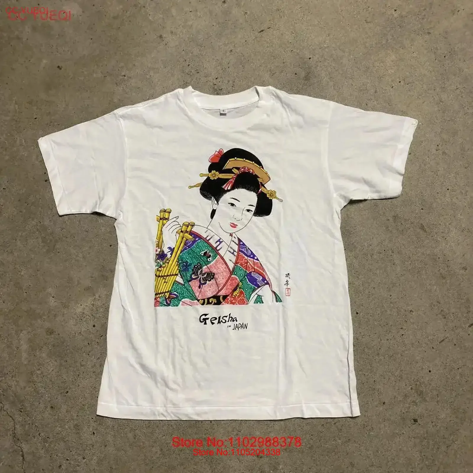 Geisha Ukiyo E T Shirt Old Clothes Vintage 90S vintage Washed Slightly streetwear Top For Everyday Wear designer clothes Unisex