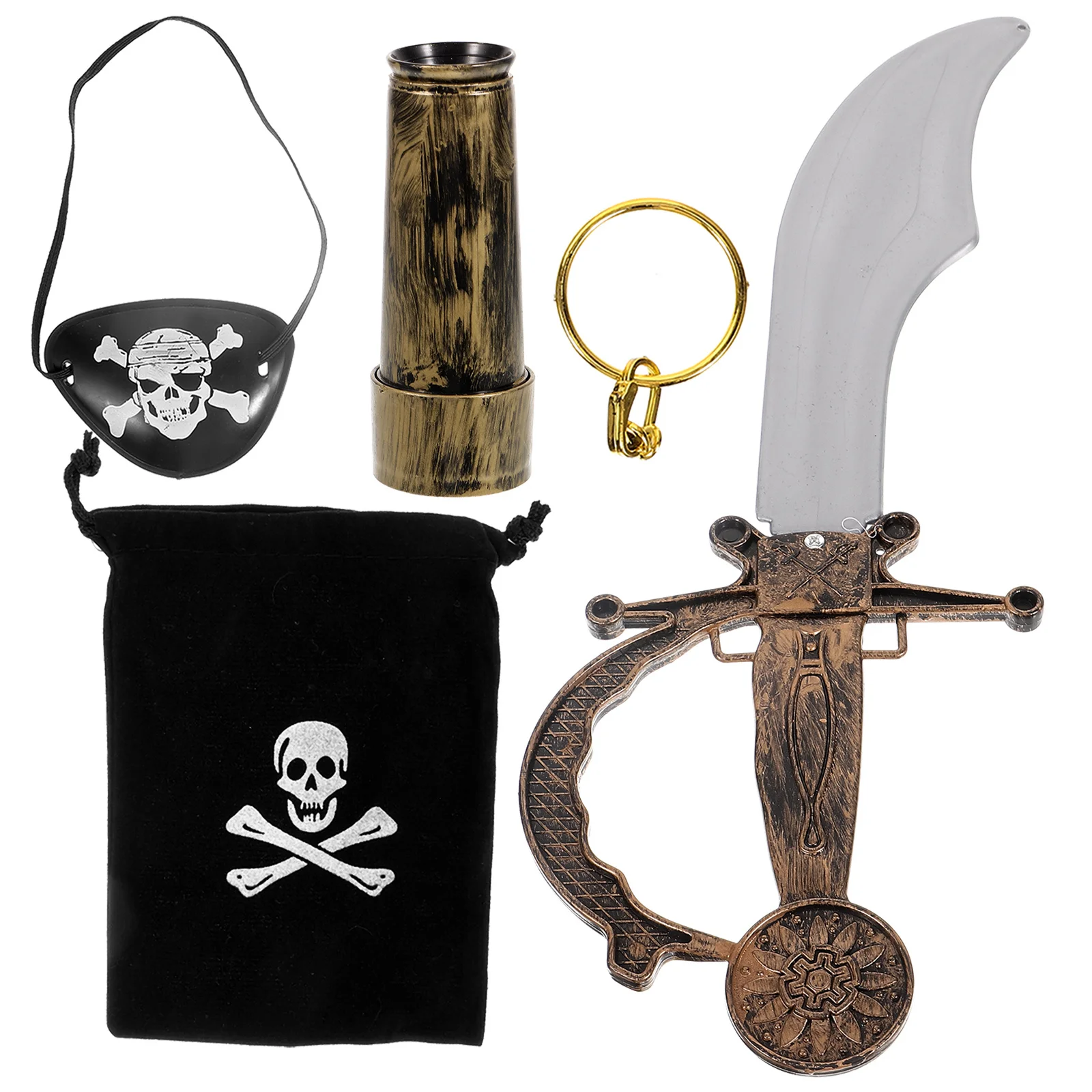 1 مجموعة 1 مجموعة هوك تلسكوب هالوين القراصنة تأثيري عدة زي حفلة الدعامة القراصنة إمدادات الحفلات اكسسوارات الديكور #6