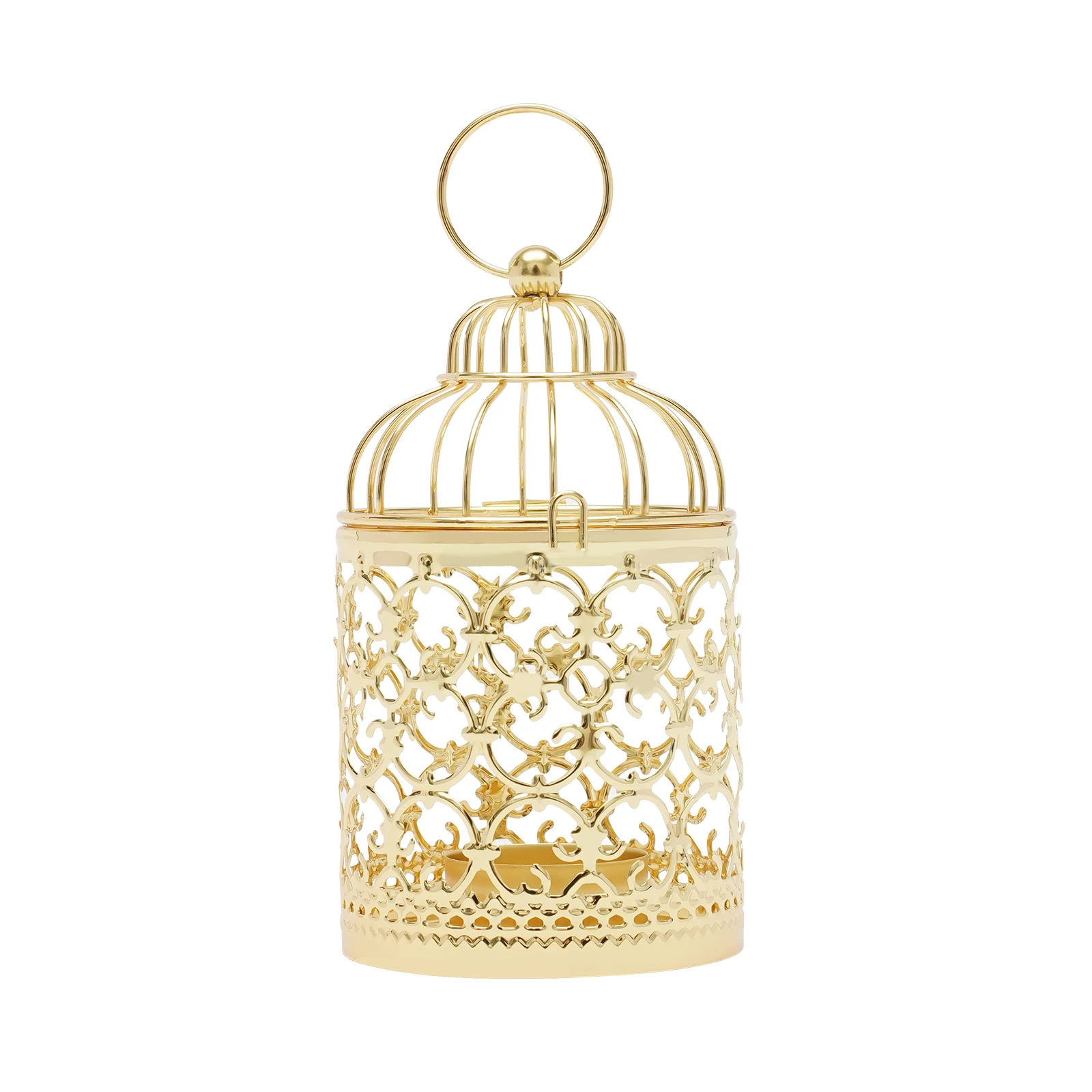 Decorative Candle Lanterns for Wedding Centerpieces, Metal Bird Cage, Hollow Out, Iron Candle Holder, Hanging, 6 Pcs