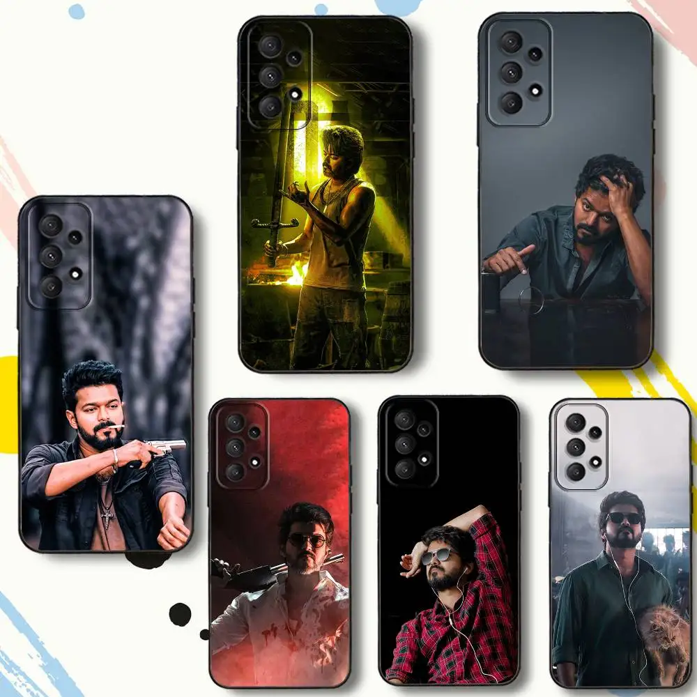 حافظة هاتف T-Thalapathy Singer VijayS لهاتف سامسونج جالاكسي A 80,72,73,91,53,22,51,52,5G,Plus,J,Note غطاء أسود ناعم #1