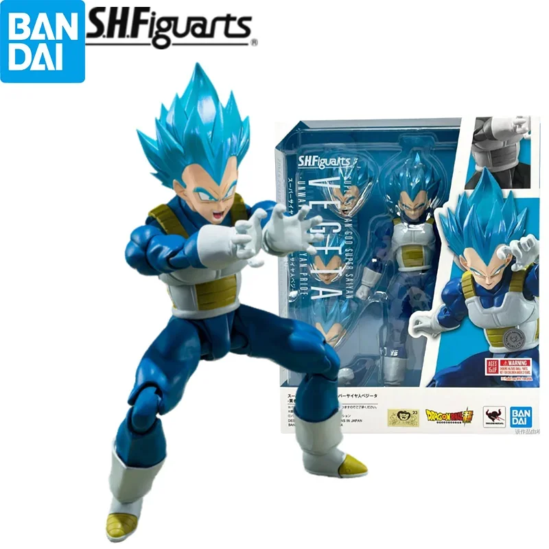 In Stock Bandai Dragon Ball Super S.H.Figuarts Super Saiyan God Super Saiyan Vegeta Saiyan No Hokori Figurals Brinquedos Toys