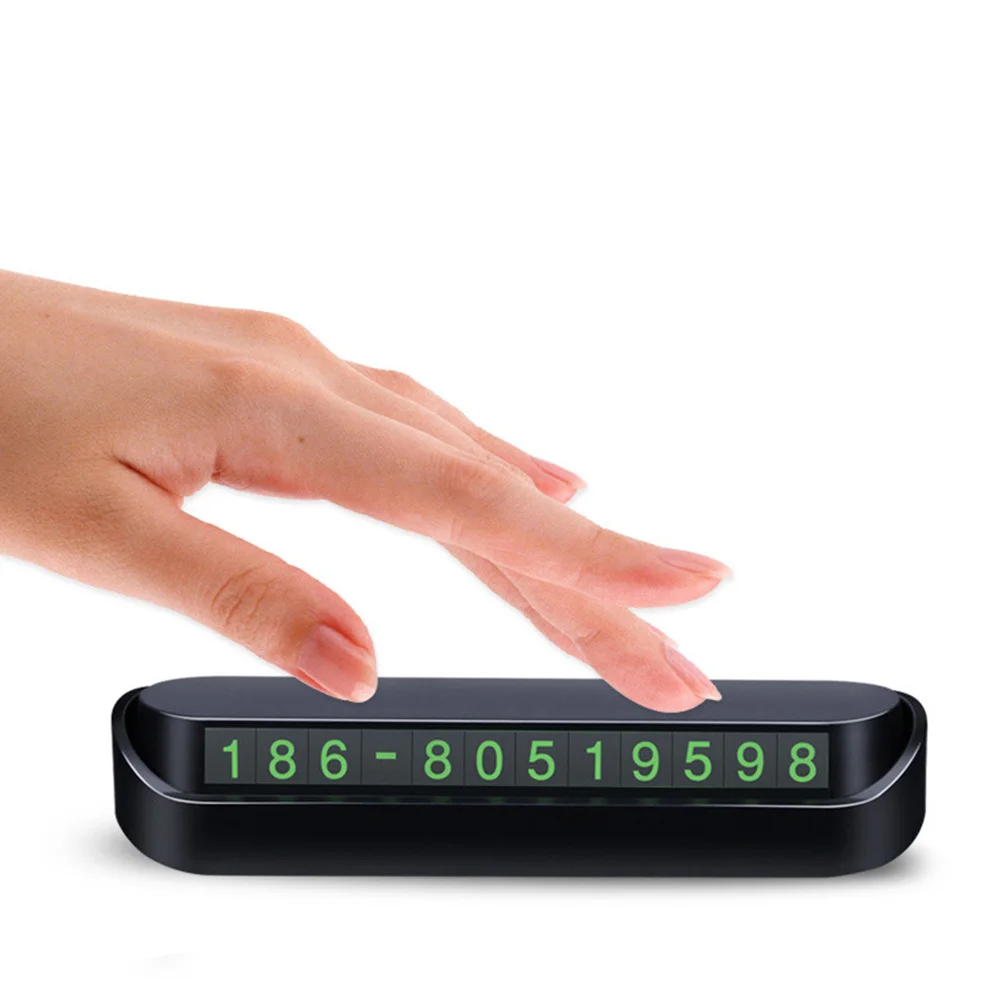 

Temporary Parking Plate Magnetic Fluorescent Number Display Car Dashboard Phone Number Card Detachable Adjustable Privacy