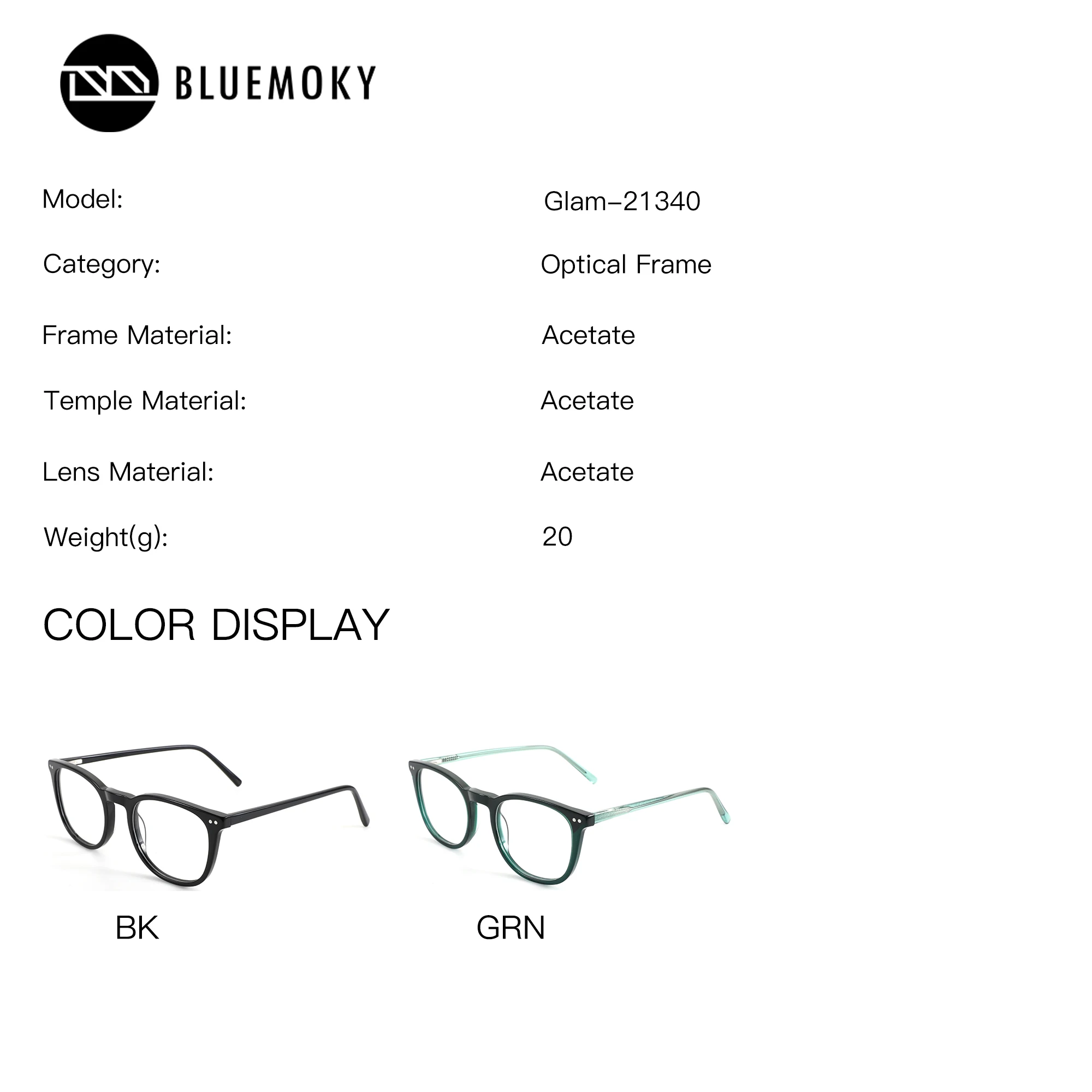 BLUEMOKY Square Acetate Optical Eyeglasses With Recipe Photochromic Grey Anti Blue Light Prescription Corrective Women's Glasses