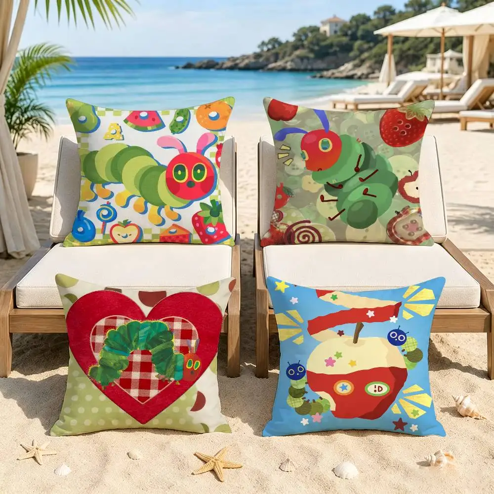 Cute The Very Hungry C-Caterpillar Cartoon   Pillow Gift Home Office Decoration Bedroom Sofa Car Cushion Cover case 45x45
