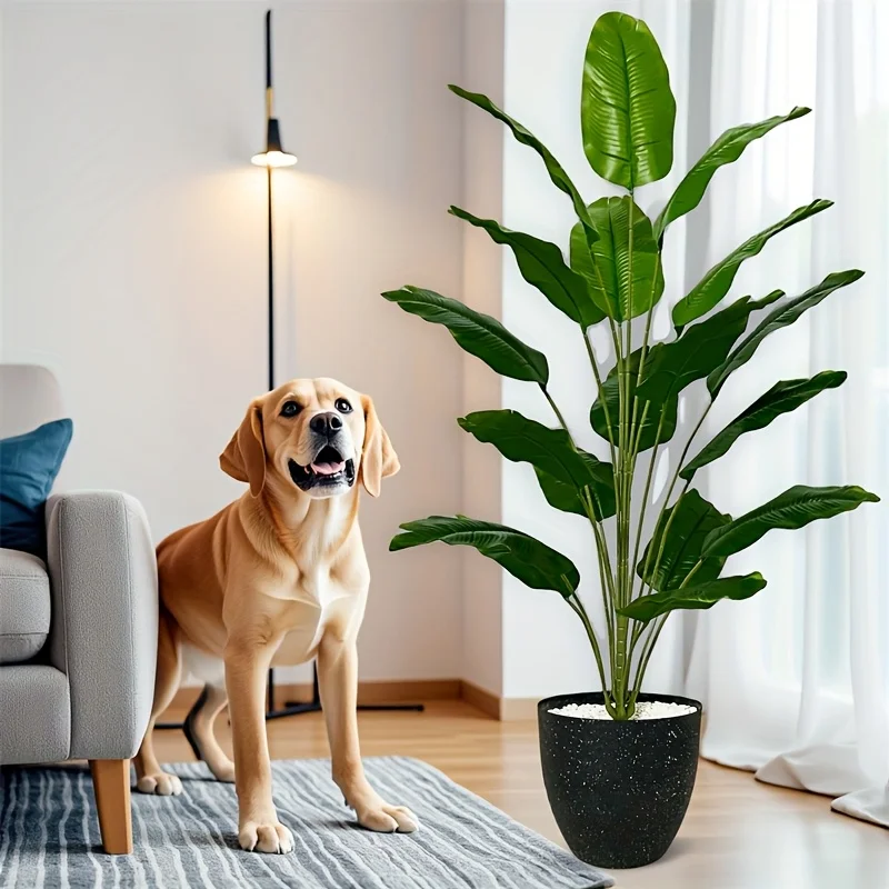 

1Pcs Artificial Banana Tree 18 Realistic Leaves Evergreen Foliage No Pot for Garden Wedding Valentine Holiday Decoration ﻿