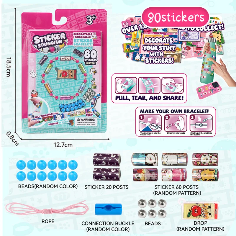 STICKI Rolls Sticki Bands - Wearable or Shareable Sticker Bracelet , Includes 160 Mini Stickers | Over 1000 Sticker Designs