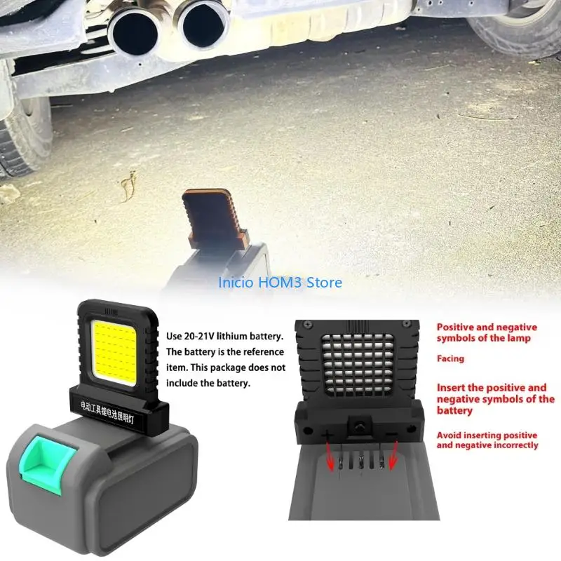 A5YD Workshop LED Task Light For Tool Batteries Universal 21V Electric Tool LED Work Light Ergonomic Plastic Housing