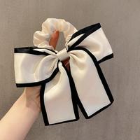 New Korean Black Bow Hair Tie Scrunchies Women Elegant Silk Elastics Hair Band Ponytail Hold Headdress Hair Accessories