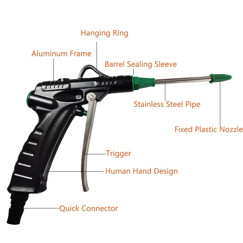 

Pneumatic Blow Gun Aluminum Alloy Compressor Pistol Duster Portable Cleaner High Pressure Dust Blower Nozzle Cleaning Tool