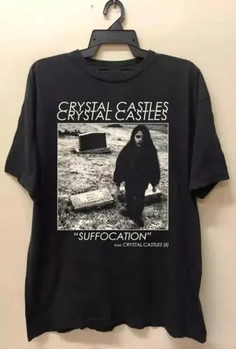 Crystal Castles Band Gift For Fan Black Color T Shirt Full Size Casual Comfort Streetwear Summer Preferred Cotton
