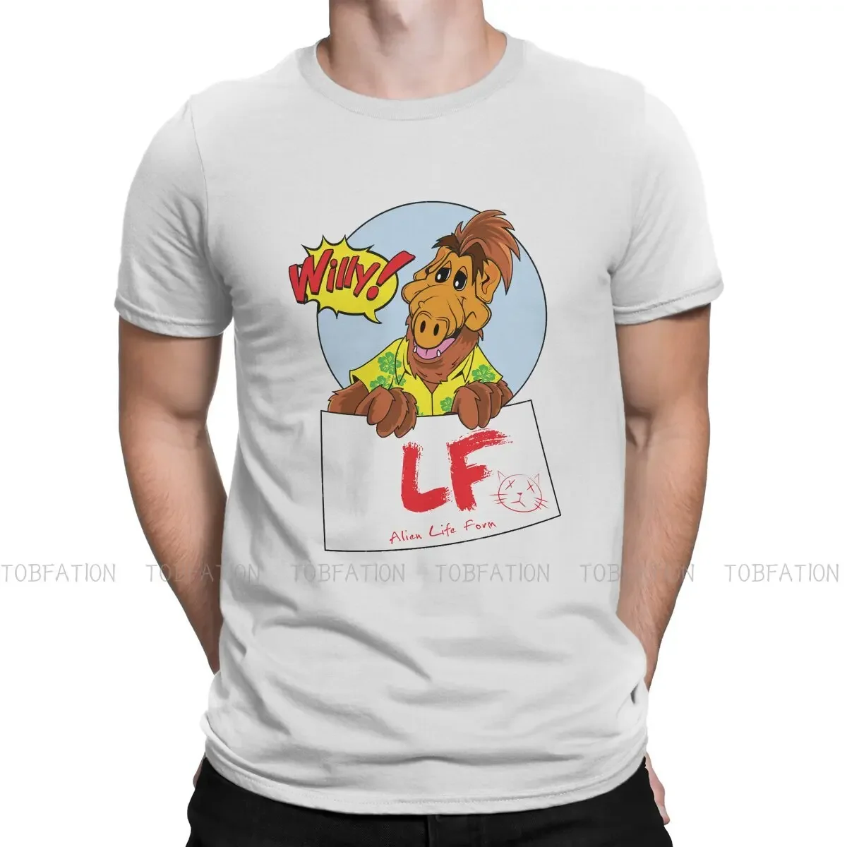 Alf TV TShirt for Men Alien Life Form Willy Poster Cool  Basic Leisure Sweatshirts T Shirt High Quality New Design Loose