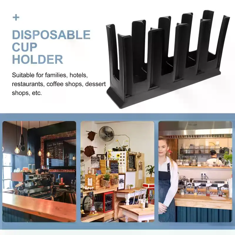 Acrylic Paper Cup Holder: Multiple Slots Durable Smooth Surface Bubble Tea Shop Cafe Countertop