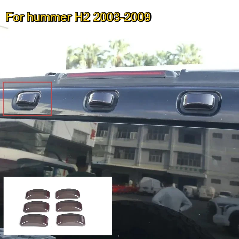 

For Hummer H2 03-09 ABS Blackened Car Front and Rear Roof Light Cover Roof Side Lights Cover Decorate Car Accessories