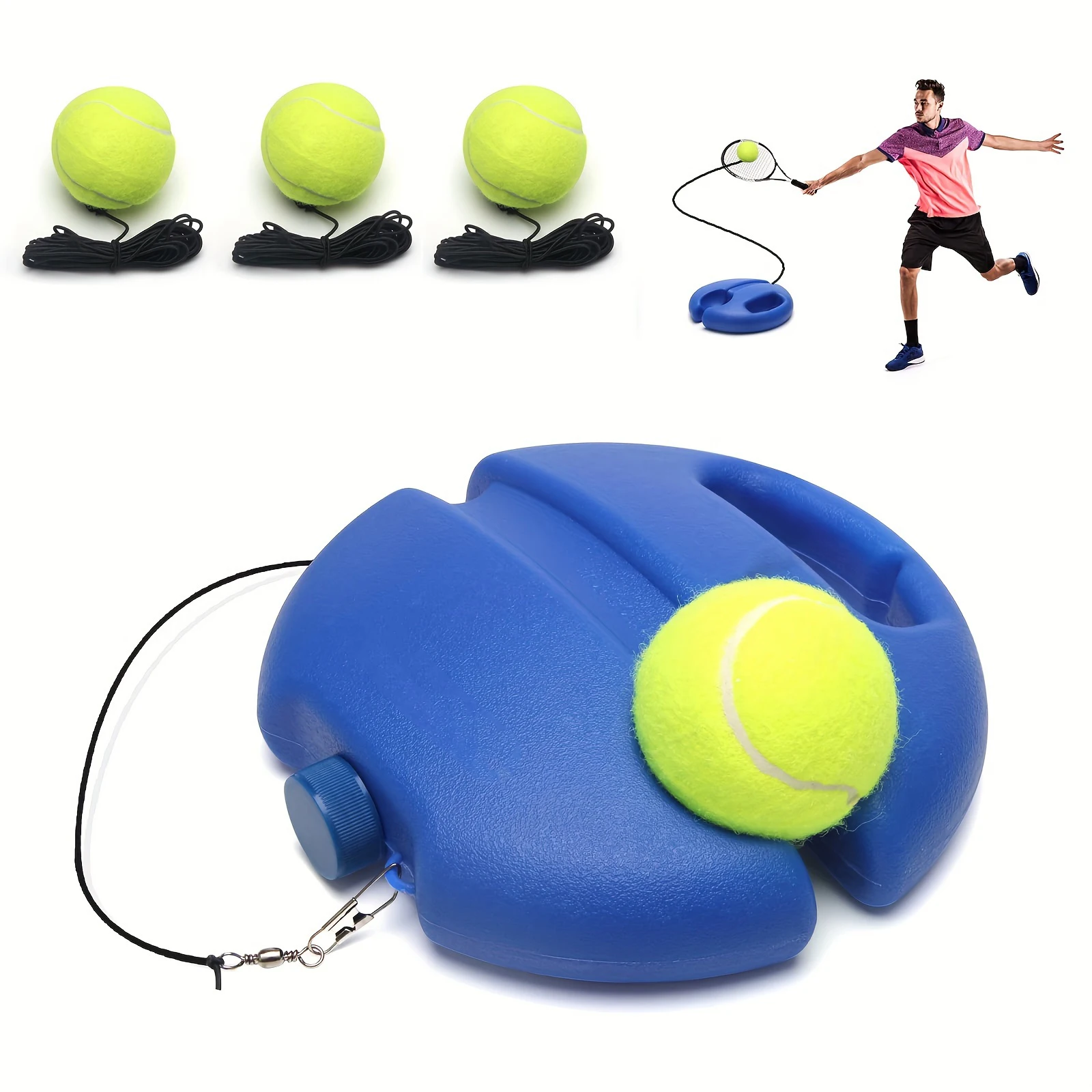 

Tennis Training Set,With 4 String Balls, Solo Tennis Training Equipment, Suitable for Beginners Outdoor Family Sport Exercise