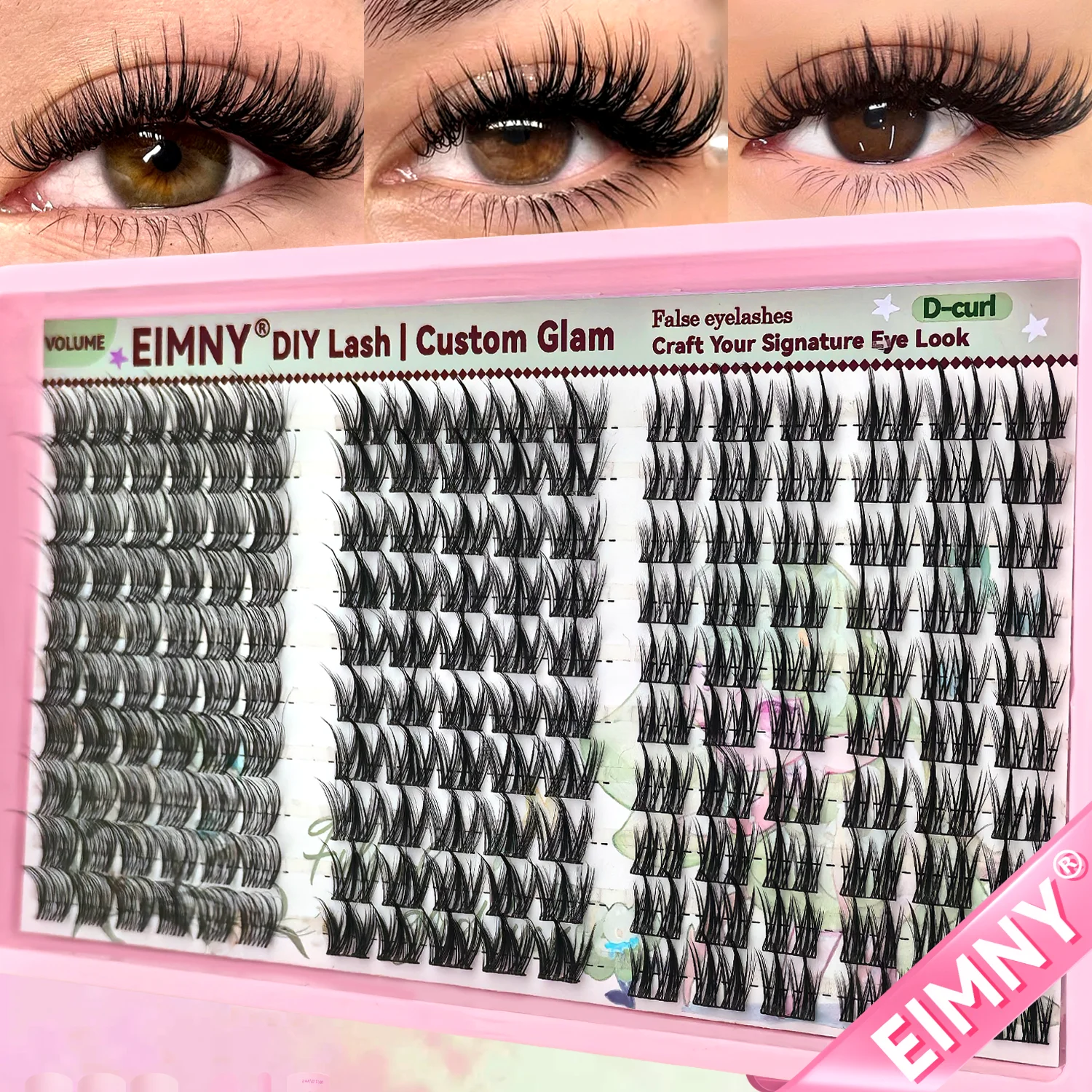 EIMNY DIY Wimpernbüschel, segmentierte künstliche Wimpern, natürlich & voluminös, Einzelwimpern für Anfänger