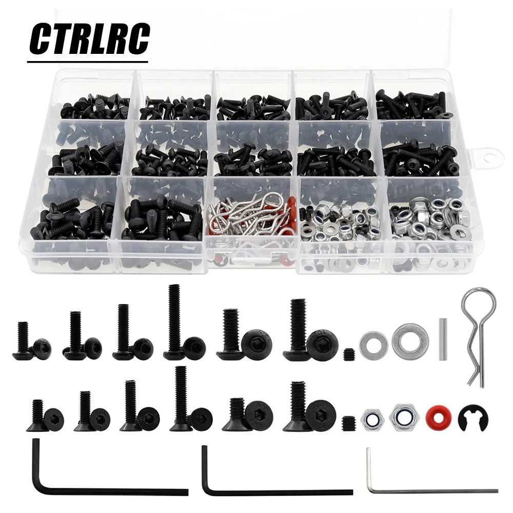 Screws Box Set for 1/8 1/10 Traxxas TRX-4 TRX-6 HSP Tamiya CFX MST HPI Kyosho D90 Axial SCX10 D110 RC Car Parts Repair Tools