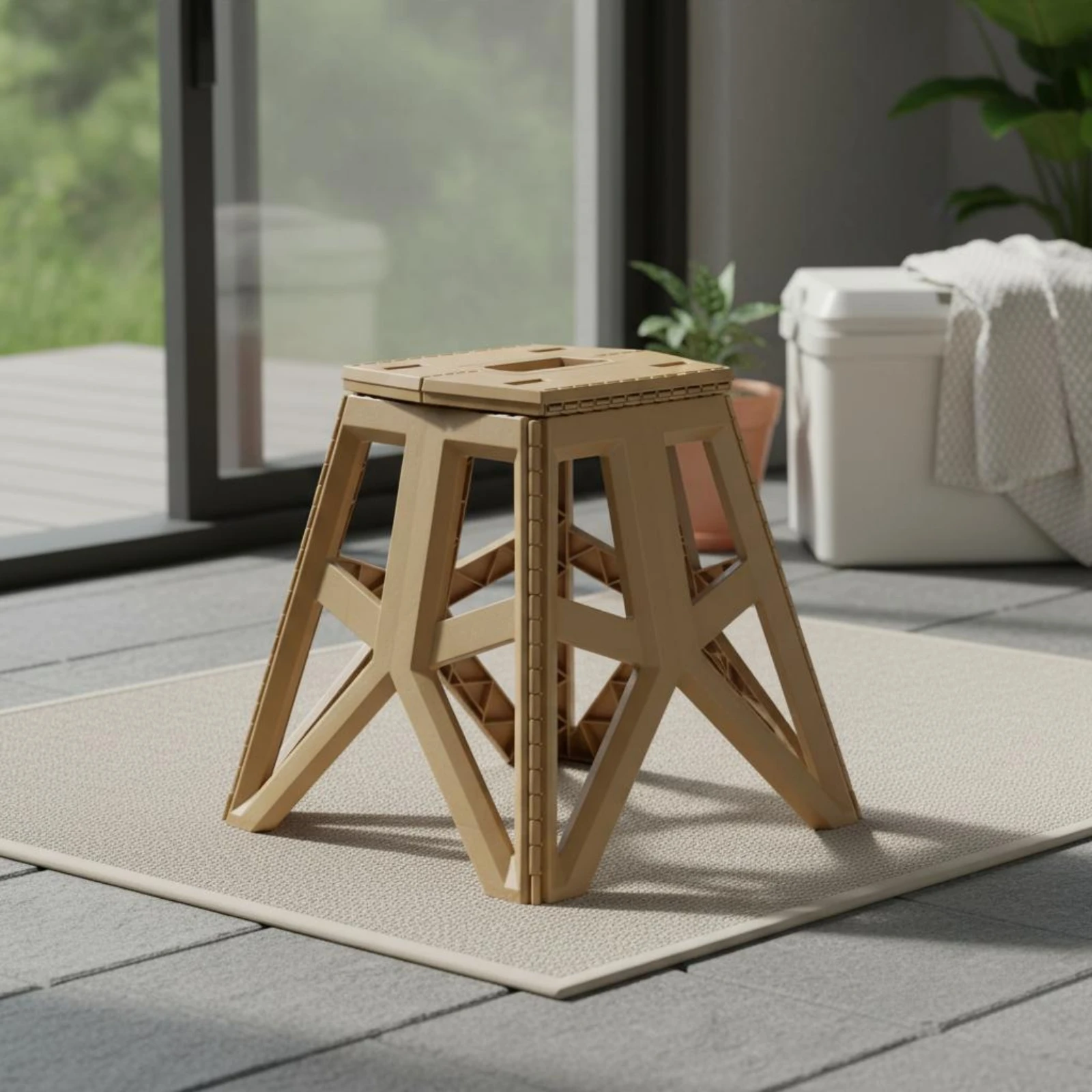 

Plastic Camping Stool Foldable Portable Folding Stool Collapsible Seat Lightweight Easy to Unfold for Fishing