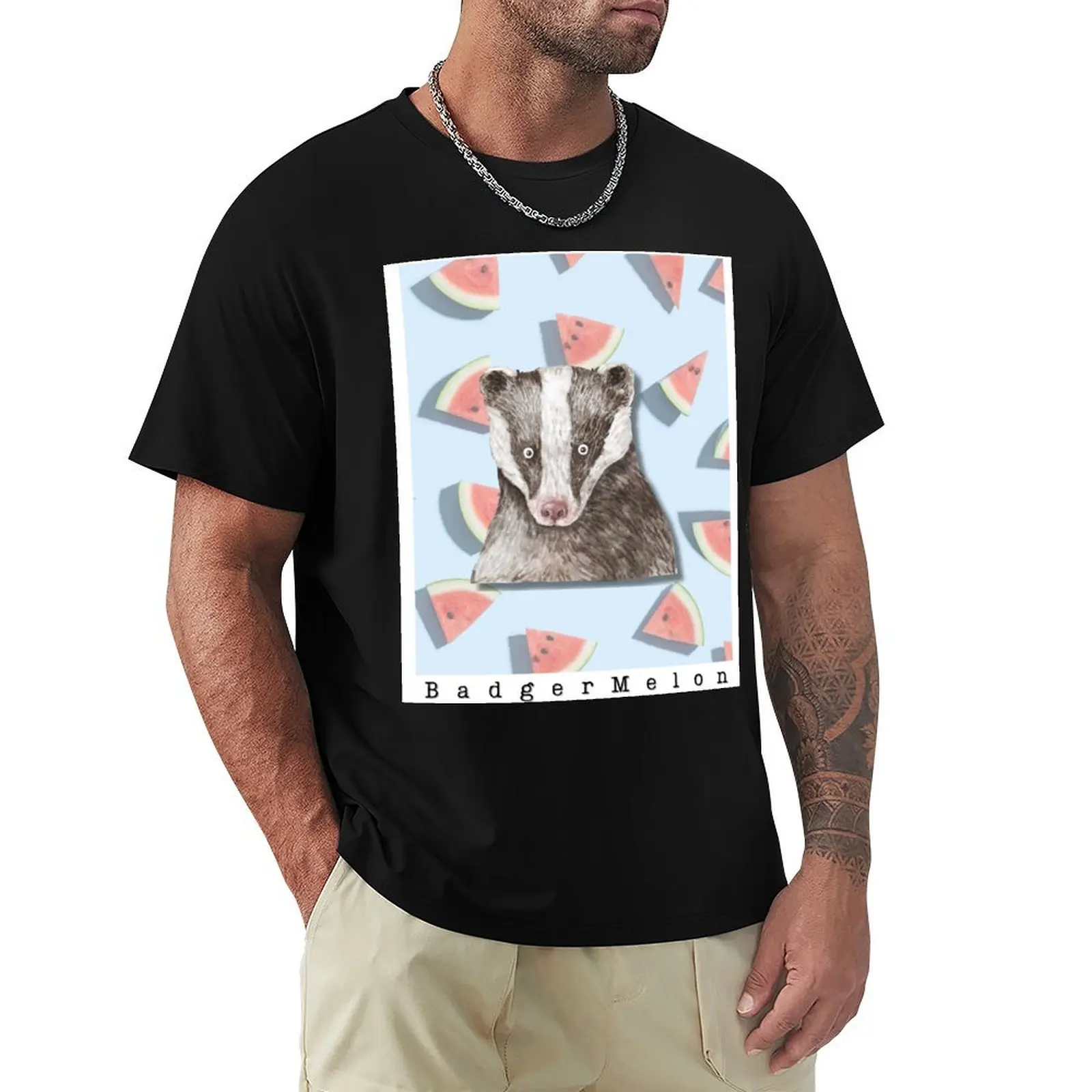 

Weird Badger T-Shirt Novelty Print Casual Tee Shirt
